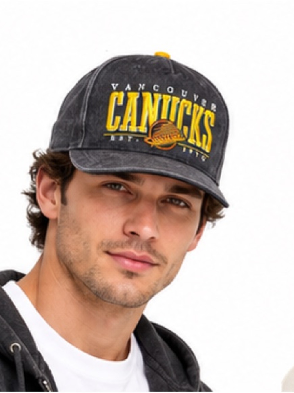 Vancouver Canucks ’47 Brand Snapback Hat Black Yellow NHL Hockey OSFA